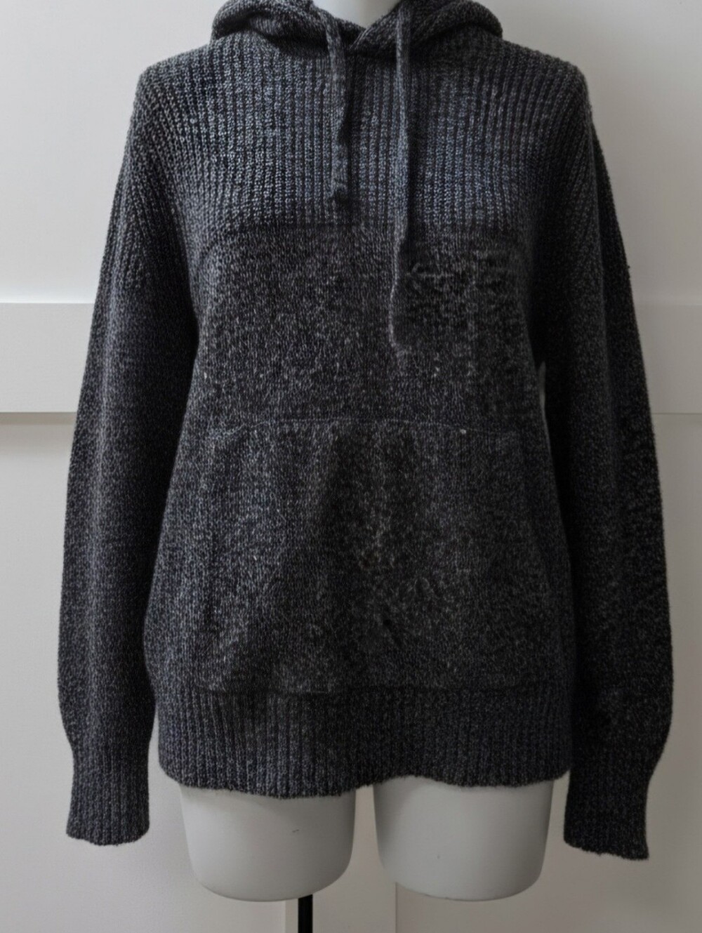 American Eagle Outfitters Charcoal Knit Hooded Sweater